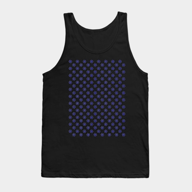 Yin Yang Design - Blue Color Spider Pattern Tank Top by The Black Panther